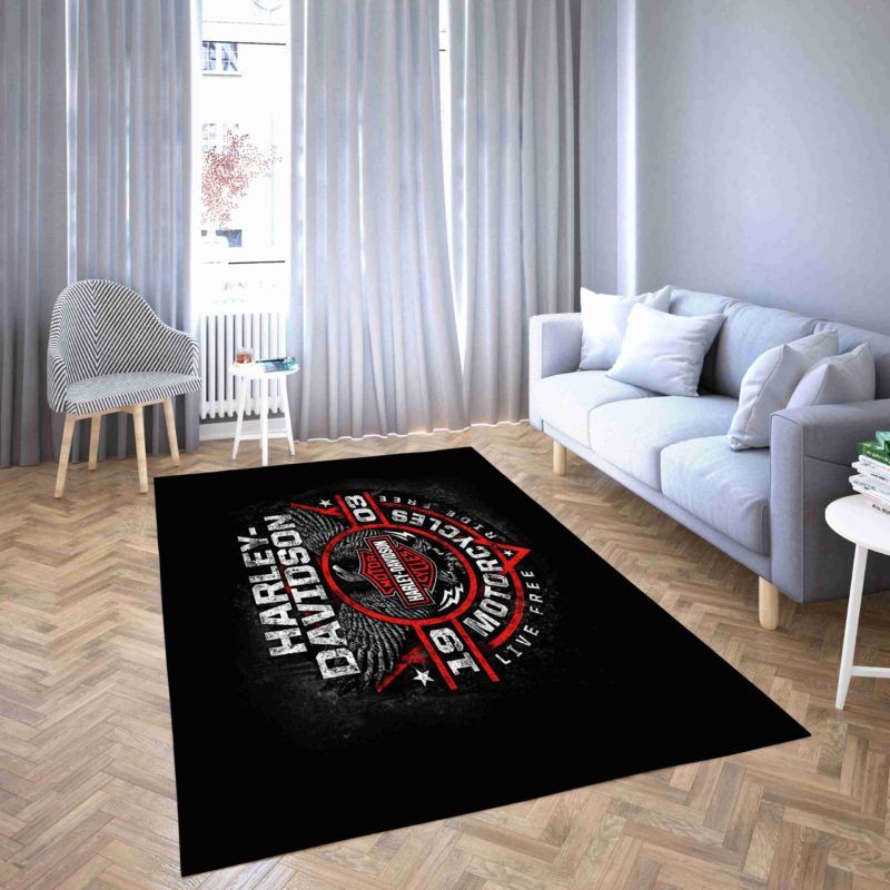 Harley Davidson Logo Area Carpet Rug For Living Room Harley Davidson Logo Area Carpet Rug For Living Room