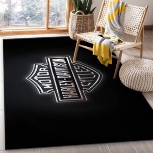 Harley Davidson Logo Area Rug For Living Romm Home Decor