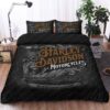 Harley Davidson Motorcycle American Eagel In Black Background Bedding Set Harley Davidson Motorcycle American Eagel In Black Background Bedding Set