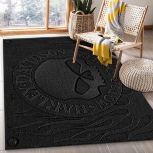 Harley Davidson Skull Area Rug For Bedroom