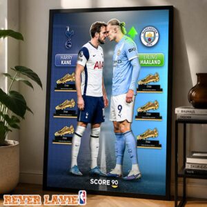 Harry Kane vs Erling Haaland Premier League Golden Boot Football Rivalry Artwork 2026 Poster Canvas