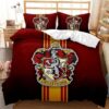 Harry Potter Gryffindor House Logo In Black Background Bedding Set Twin