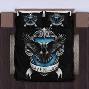 Harry Potter Ravenclaw House Logo In Black Background Bedding Set Twin