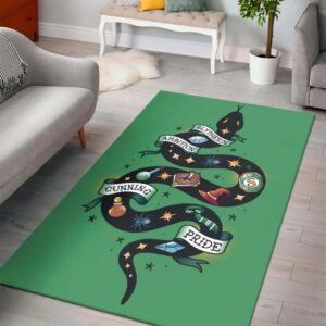 Harry Potter Slytherin Snake Pattern Area Rug Carpet