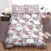 Hello Kitty Hugging Teddy Bear In Baby Pink Background Bedding Set Full