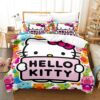 Hello Kitty With Strawberry In Pink Background Bedding Set Twin Hello Kitty With Strawberry In Pink Background Bedding Set Twin