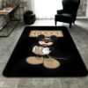 Gucci Snake Tiger Parrots Black Carpet Rug Home Decor