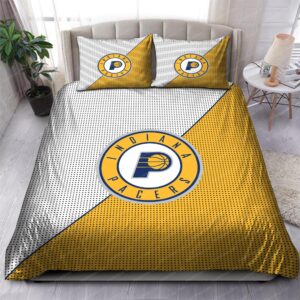 Indiana Pacers Logo In White And Yellow Background Bedding Set