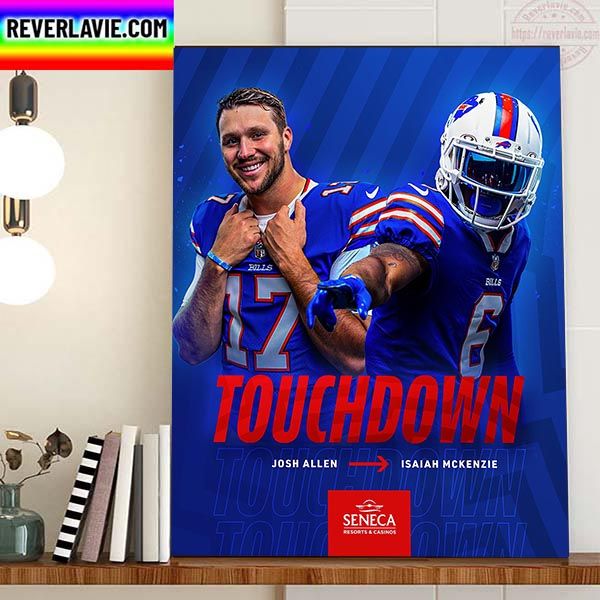 Josh Allen And Isaiah Mckenzie Touchdown Buffalo Bills NFL Home Decor Poster Canvas Josh Allen And Isaiah Mckenzie Touchdown Buffalo Bills NFL Home Decor Poster Canvas