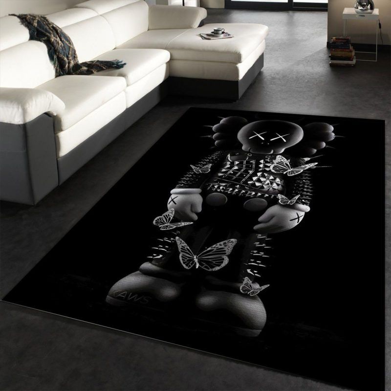 Kaws Black Area Rug Carpet Kaws Black Area Rug Carpet
