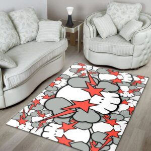 Kaws Face Pattern Rug Home Decor