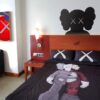 Kaws Pattern In Sand Pink Background Bedding Set