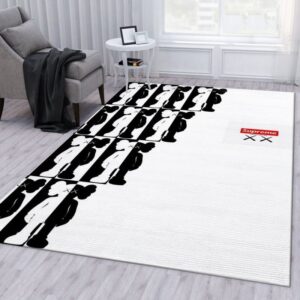 Kaws Lined Up Black And White Kaws Rug Home Decor