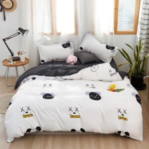 Kaws Pattern In White Background Bedding Set