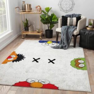 Kaws X Sesame Street Characters Kwas Rug Home Decor