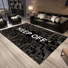 Keep Off Circuit Board Background Area Rug