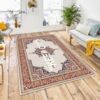 Keep Off Persian Flower Blue Back Ground Area Rug