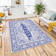 Keep Off Rug Dark Blue Persian Patten Area Rug