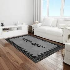 Keep Off With Pixel Pattern Grey Rug