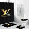 Louis Vuitton Big Logo In Butterfly Background Shower Curtain Set Louis Vuitton Big Logo In Butterfly Background Shower Curtain Set