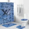 Louis Vuitton Big Logo In Water Color Background Shower Curtain Set Louis Vuitton Big Logo In Water Color Background Shower Curtain Set