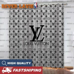 Louis Vuitton Big Logo In Grey Monogram Window Curtain