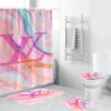 Louis Vuitton Big Logo In Water Color Background Shower Curtain Set
