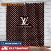 Louis Vuitton Big Silver Logo And Monogram In Black Background Two Sides Splitted Window Curt… Louis Vuitton Big Silver Logo And Monogram In Black Background Two Sides Splitted Window Curt…