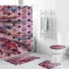 Louis Vuitton Black Monogram In Colorful Background Shower Curtain Set