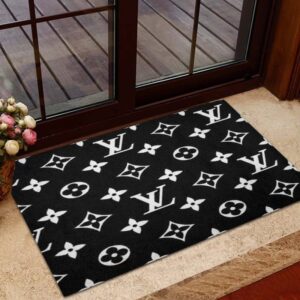 Louis Vuitton Black and White Print Wallpaper Doormat