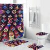 Louis Vuitton Colorful Hand Drawing Bathroom Set With Shower Curtain Louis Vuitton Colorful Hand Drawing Bathroom Set With Shower Curtain