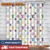 Louis Vuitton Luxury Monogram With Red Doodle In White Background Window Curtain Louis Vuitton Luxury Monogram With Red Doodle In White Background Window Curtain