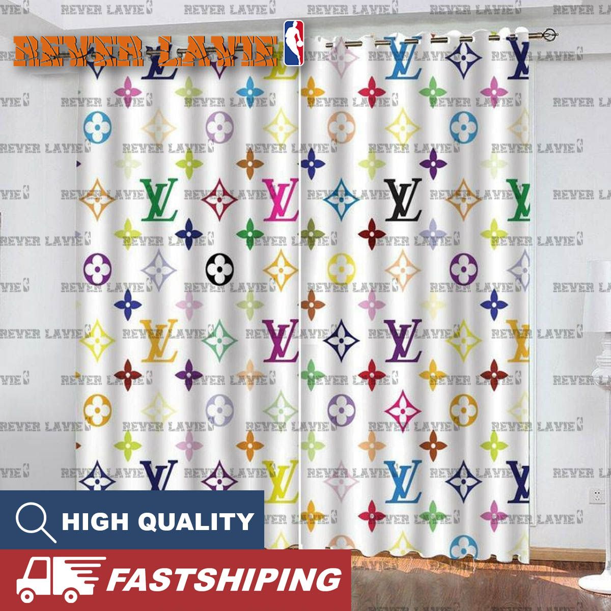 Louis Vuitton Colorful Monogram Window Curtain Louis Vuitton Colorful Monogram Window Curtain