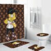 Louis Vuitton Neon Monogram In Black Background Shower Curtain Set Louis Vuitton Neon Monogram In Black Background Shower Curtain Set