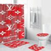 Louis Vuitton Supreme Signature Bathroom Set With Shower Curtain