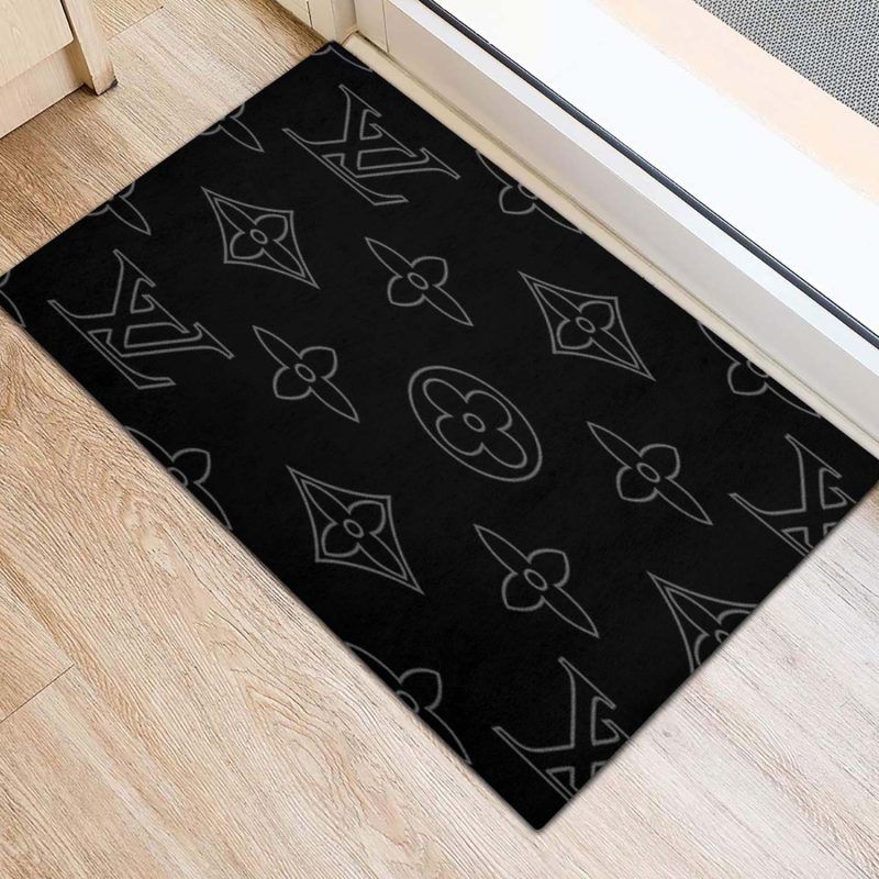 Louis Vuitton Vector on Black Background Outdoor Doormat Louis Vuitton Vector on Black Background Outdoor Doormat