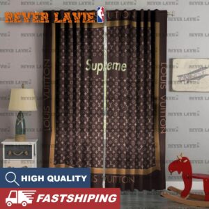Louis Vuitton X Supreme In Brown Monogram Window Curtain
