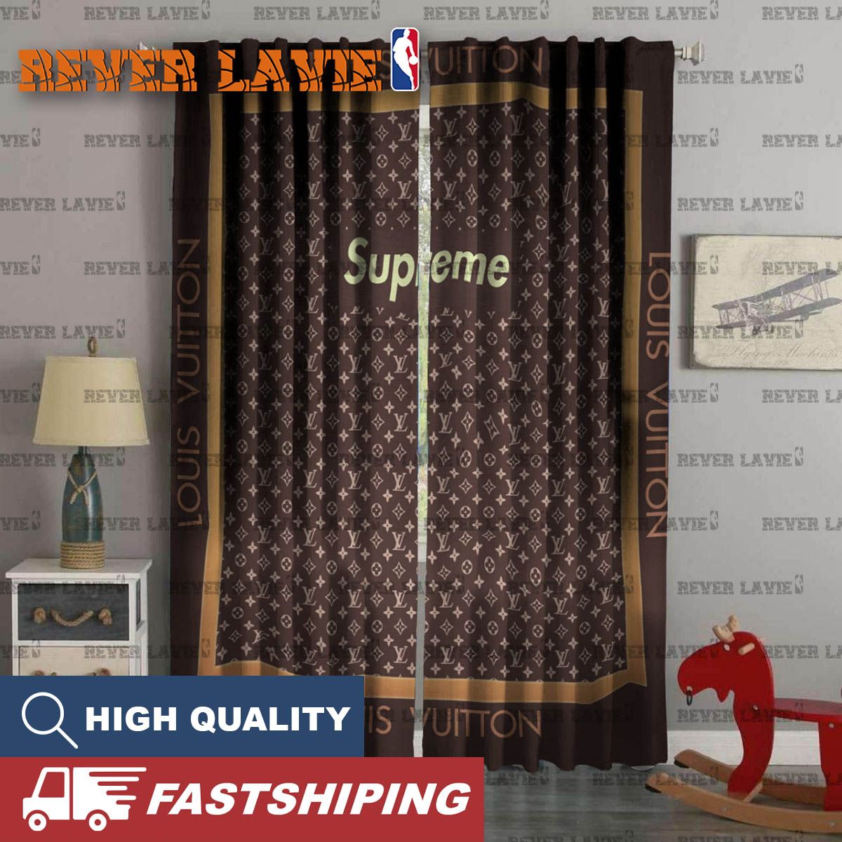 Louis Vuitton X Supreme In Brown Monogram Window Curtain Louis Vuitton X Supreme In Brown Monogram Window Curtain