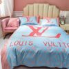 Luxury Louis Vuitton Paris Logo in Maroon Background Bedding Set
