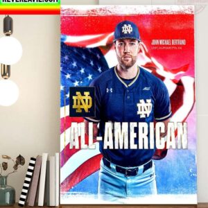 MLB Notre Dame Baseball All-American x5 John Michael Bertrand Home Decor Poster Canvas