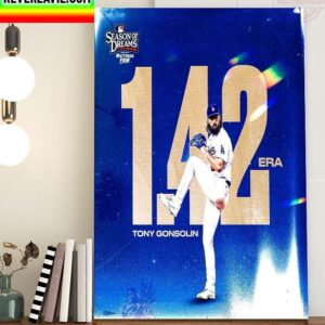 MLB x Mattress Firm Season of Dreams Los Angeles Dodgers Tony Gonsolin Home Decor Poster Canvas