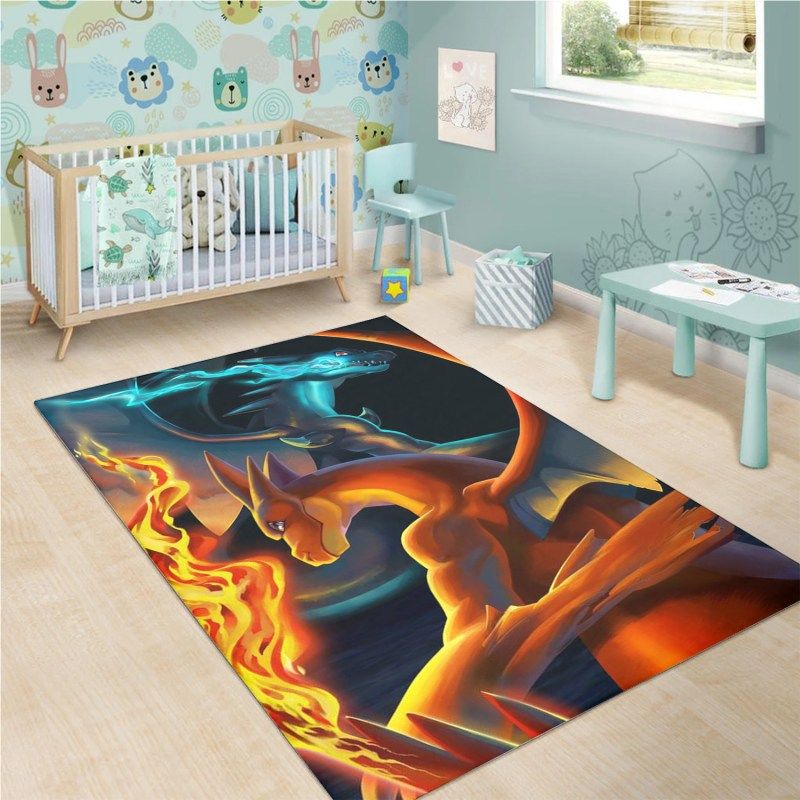 Mega Charizard Pokemon Form Rug Home Decor - Rever Lavie Mega Charizard Pokemon Form Rug Home Decor - Rever Lavie