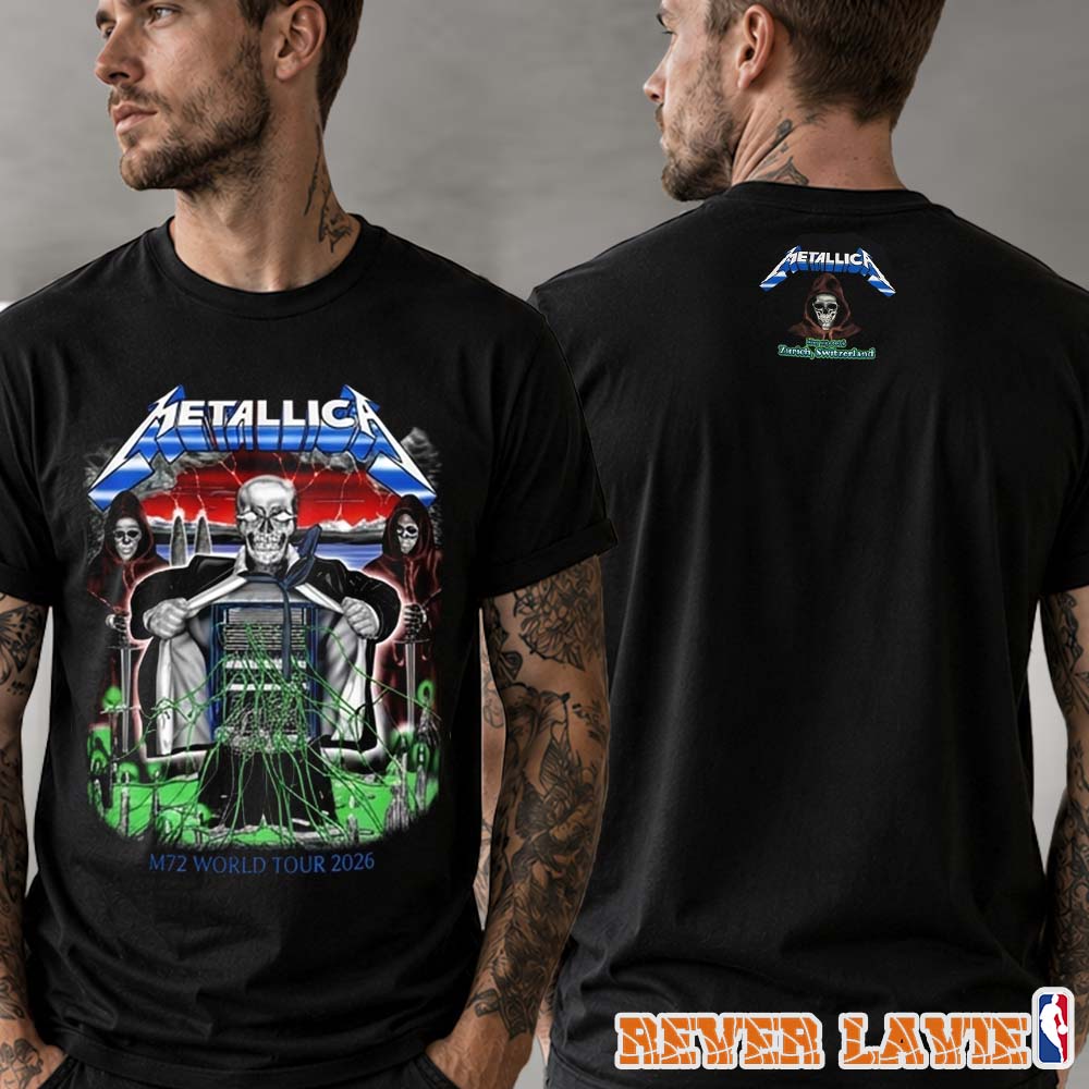 Metallica Exclusive Show T-Shirt Zurich Switzerland At Letzigrund Stadion On May 27 2026 M72 Zurich World Tour Merch Metallica Exclusive Show T-Shirt Zurich Switzerland At Letzigrund Stadion On May 27 2026 M72 Zurich World Tour Merch
