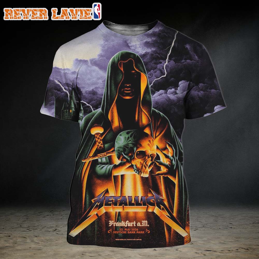 Metallica M72 Frankfurt 2026 Limited Pop-up Shop Edition Print Poster for Frankfurt Germany at Deutsche Bank Park On May 22nd Art By Max Loffler All Over Print Shirt Metallica M72 Frankfurt 2026 Limited Pop-up Shop Edition Print Poster for Frankfurt Germany at Deutsche Bank Park On May 22nd Art By Max Loffler All Over Print Shirt