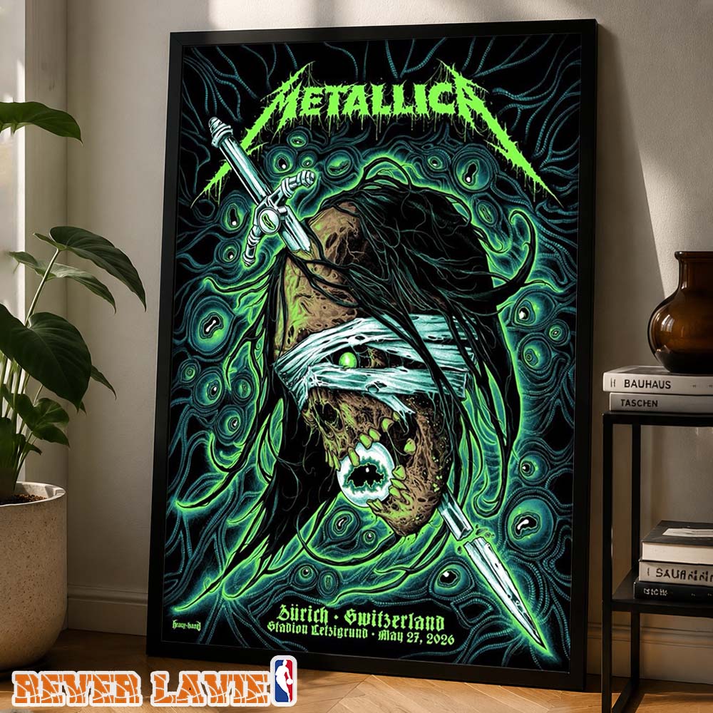 Metallica M72 Zurich Pop-up Shop Poster At Stadion Letzigrund In Zurich Switzerland On May 27 2026 Art By Mark Richards Wall Art Decor Poster Metallica M72 Zurich Pop-up Shop Poster At Stadion Letzigrund In Zurich Switzerland On May 27 2026 Art By Mark Richards Wall Art Decor Poster