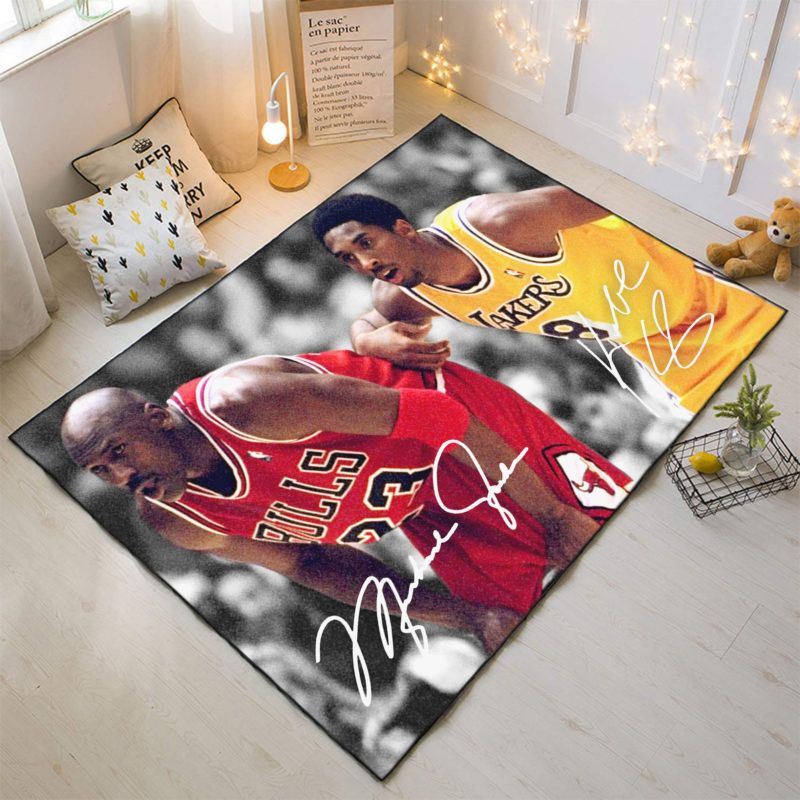 Michael Jordan And Kobe Bryant Rug - REVER LAVIE Michael Jordan And Kobe Bryant Rug - REVER LAVIE
