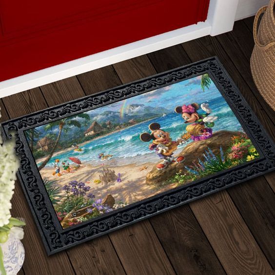 Mickey And Minnie Hawaii Outdoor Doormat Mickey And Minnie Hawaii Outdoor Doormat