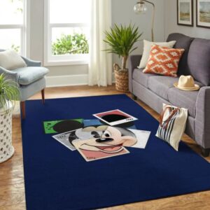 Mickey Mouse Head Through Years Rug Home Decor