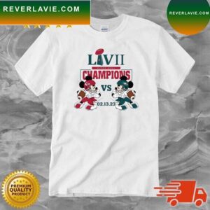 Mickey Mouse Kansas City Chiefs Vs Philadelphia Eagles 2023 LVII Super Bowl Champions T-shirt