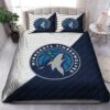 Los Angeles Clippers Logo In White And Blue Background Bedding Set